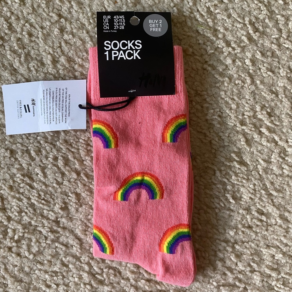 Pink Rainbow High Socks